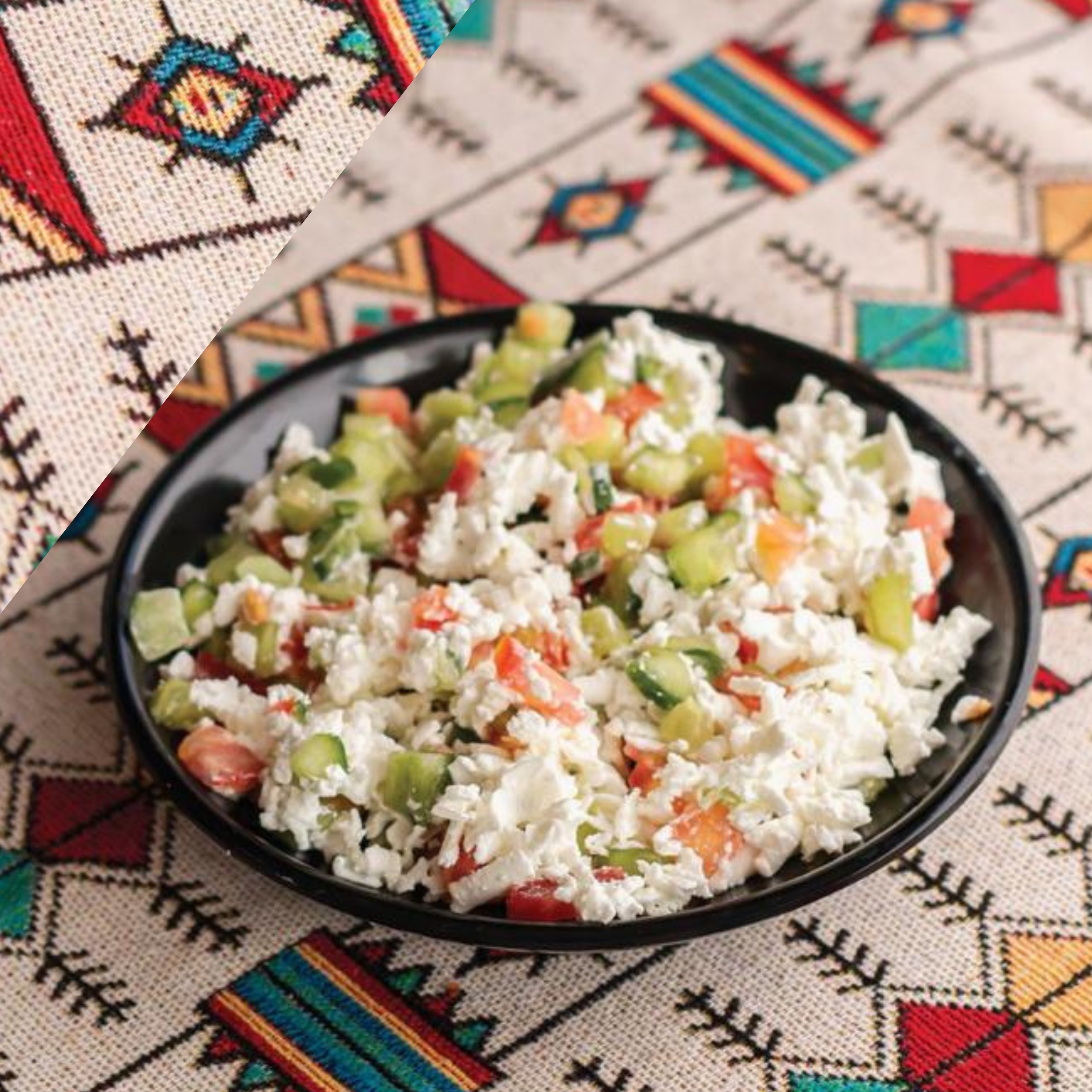 سلطة خضراء بالجبن