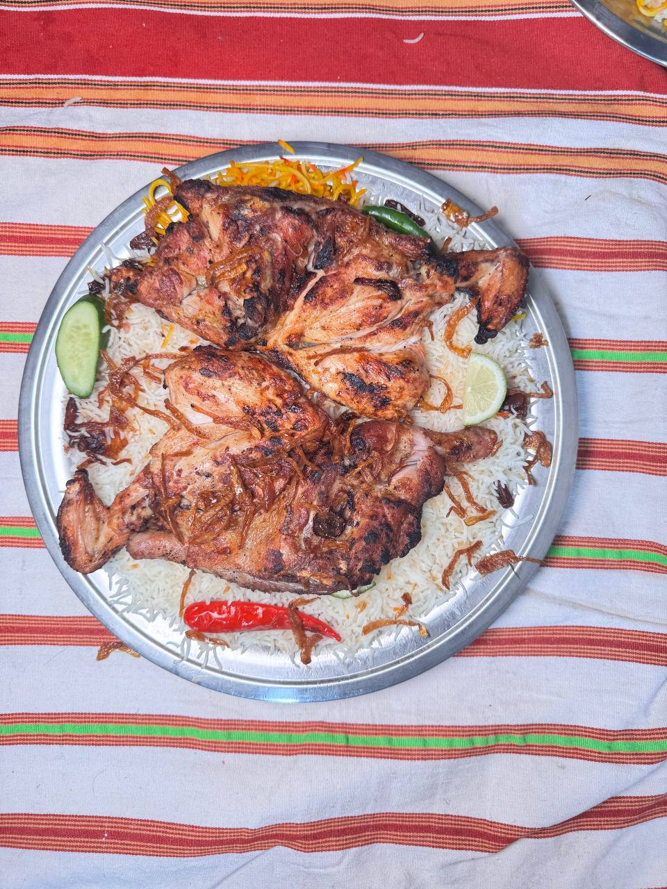 حبة دجاج ظبي مع رز بشاور