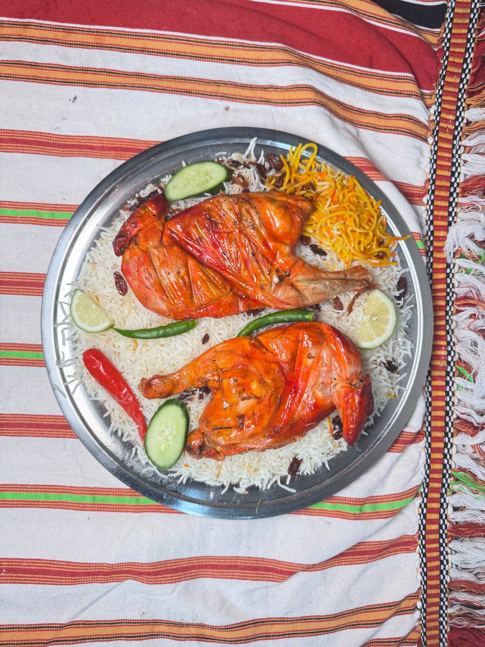 حبة دجاج مندي مع رز شعبي